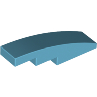 Brick Curved 4 × 1 No Studs [Stud Holder with Symmetric Ridges] Medium Azure