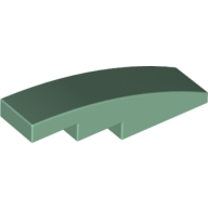 Brick Curved 4 × 1 No Studs [Stud Holder with Symmetric Ridges] Sandgrün