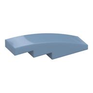 Brick Curved 4 × 1 No Studs [Stud Holder with Symmetric Ridges] Sand Blue