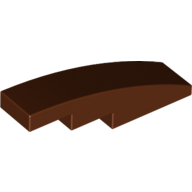 Brick Curved 4 × 1 No Studs [Stud Holder with Symmetric Ridges] Rotbraun
