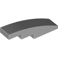 Brick Curved 4 × 1 No Studs [Stud Holder with Symmetric Ridges] Hellblaugrau