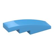 Brick Curved 4 × 1 No Studs [Stud Holder with Symmetric Ridges] Medium Blue