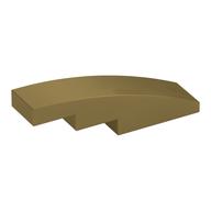 Brick Curved 4 × 1 No Studs [Stud Holder with Symmetric Ridges] Metallic-Gold