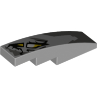 Brick Curved 4 × 1 No Studs with Dragon Eye print [Stud Holder with Symmetric Ridges] Hellblaugrau