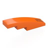 Brick Curved 4 × 1 No Studs with Black 'we are grip' print Orange