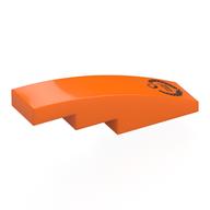Brick Curved 4 × 1 No Studs with Black Laurel print Orange