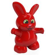 Duplo Animal Rabbit, Arms Wide, Black Eye, White Pupil Print Rot
