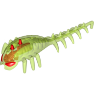 Large Figure Head / Brain with Red Centre Trans-Bright Green