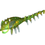 Large Figure Head / Brain with Glow in the Dark Centre and Marbled Yellow Pattern Transparent-Hellblau