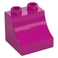 Duplo Brick 2 × 2 × 1 1/2 with Curve Magenta