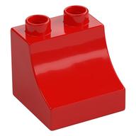 Duplo Brick 2 × 2 × 1 1/2 with Curve Red