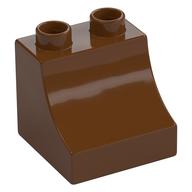 Duplo Brick 2 × 2 × 1 1/2 with Curve Reddish Brown