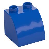Duplo Brick 2 × 2 × 1 1/2 with Curved Top Blue