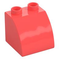 Duplo Stein 2 × 2 × 1 1/2 mit gebogen oben Koralle