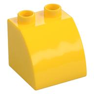 Duplo Brick 2 × 2 × 1 1/2 with Curved Top Yellow