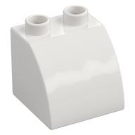 Duplo Stein 2 × 2 × 1 1/2 mit gebogen oben Weiß