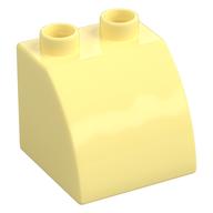 Duplo Brick 2 × 2 × 1 1/2 with Curved Top Bright Light Yellow