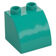 Duplo Brick 2 × 2 × 1 1/2 with Curved Top Dark Turquoise