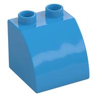 Duplo Stein 2 × 2 × 1 1/2 mit gebogen oben Dunkelazur