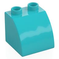 Duplo Stein 2 × 2 × 1 1/2 mit gebogen oben Mittelazur