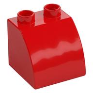 Duplo Brick 2 × 2 × 1 1/2 with Curved Top Red