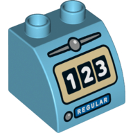 Duplo Brick 2 × 2 × 1 1/2 with Curved Top, and '123' and 'REGULAR' Gas / Fuel / Petrol Pump Print Mittelazur