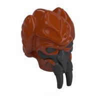 Minifig Head Special, Kel Dor with Pearl Titanium Mask pattern (Plo Koon) Dark Orange