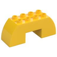 Duplo Stein 2 × 6 × 2 gebogen mit 2 × 2 Aussparung auf unten Gelb