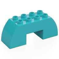 Duplo Stein 2 × 6 × 2 gebogen mit 2 × 2 Aussparung auf unten