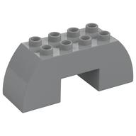 Duplo Stein 2 × 6 × 2 gebogen mit 2 × 2 Aussparung auf unten Hellblaugrau