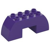 Duplo Stein 2 × 6 × 2 gebogen mit 2 × 2 Aussparung auf unten Dunkellila