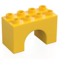 Duplo Stein 2 × 4 × 2 Bogen Gelb