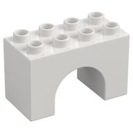 Duplo Stein 2 × 4 × 2 Bogen Weiß