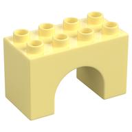 Duplo Stein 2 × 4 × 2 Bogen Leuchtendes Hellgelb