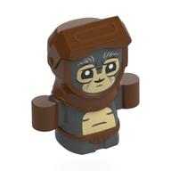 Creature, Anzellan, Reddish Brown Hood, Belt, Hands, Tan Face Print (Babu Frik) Dark Bluish Gray
