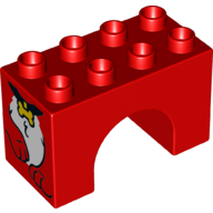 Duplo Brick 2 × 4 × 2 Arch with Dog Body Print on End Rot
