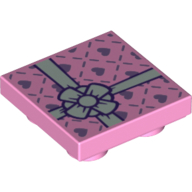Tile Special 2 × 2 Inverted with Present and White Bow Print Bright Pink