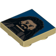 Tile Special 2 × 2 Inverted with Thorin Oakenshield on Blue Background Print Tan