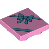 Tile Special 2 × 2 Inverted with Medium Blue ribbon and bow on gift box print Leuchtrosa
