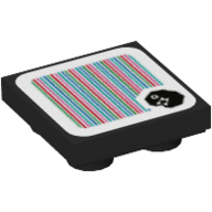 Tile Special 2 × 2 Inverted with Chain Chomp and Barcode Print (Sticker) Schwarz