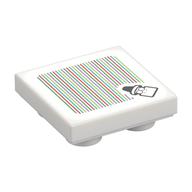 Tile Special 2 × 2 Inverted with Kamek and Barcode Print (Sticker) Weiß