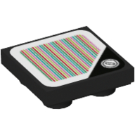 Tile Special 2 × 2 Inverted with Silver Coin on Black Background and Barcode Print (Sticker) Schwarz