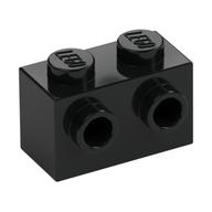 Brick Special 1 × 2 with 2 Studs on 1 Side Black