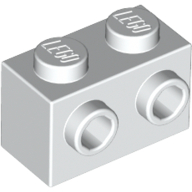 Brick Special 1 × 2 with 2 Studs on 1 Side White