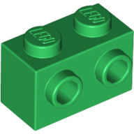 Brick Special 1 × 2 with 2 Studs on 1 Side Green