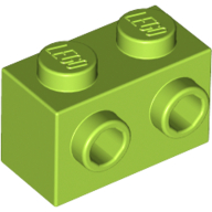 Brick Special 1 × 2 with 2 Studs on 1 Side Lime