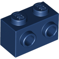 Brick Special 1 × 2 with 2 Studs on 1 Side Dark Blue