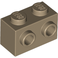 Brick Special 1 × 2 with 2 Studs on 1 Side Dark Tan