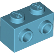 Brick Special 1 × 2 with 2 Studs on 1 Side Medium Azure