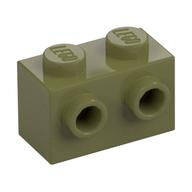 Brick Special 1 × 2 with 2 Studs on 1 Side Olive Green